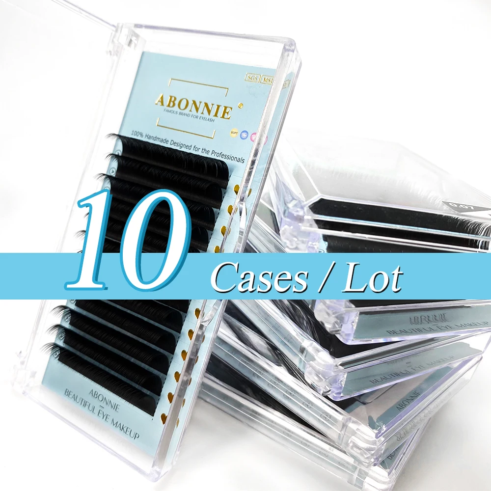 10pcs/lot Cashmere Eyelashes Matte Black Individual Eyelash Extensions Fluffy Volume Abonnie Cilios