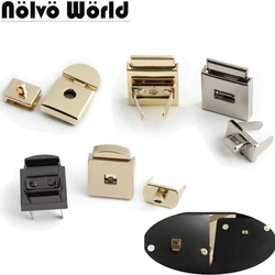 Square Metal Press Twist Lock For Purse Luggage Handbag Bags Tote Concealed Button Locks Snap Clasp Buckle Hardware Accessories