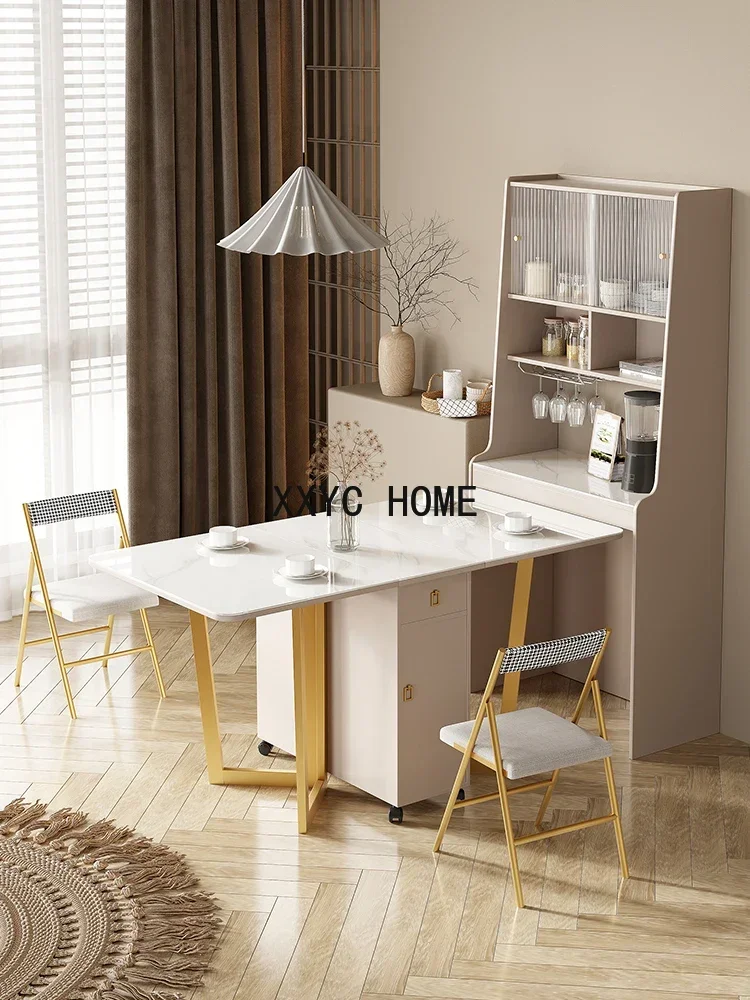 Household Small Apartment Sideboard Cabinet Integrated Multifunctional Retractable Combination Storage High Cabinet