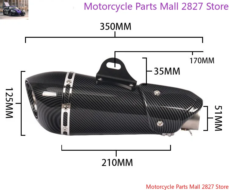 Universal 51mm motorcycle exhaust alpha muffler for R3 MT07 FZ1 R6 R15 ZX6R ZX10 Z900 Z400 1000 CBR1000 GSXR1000 with DB killer