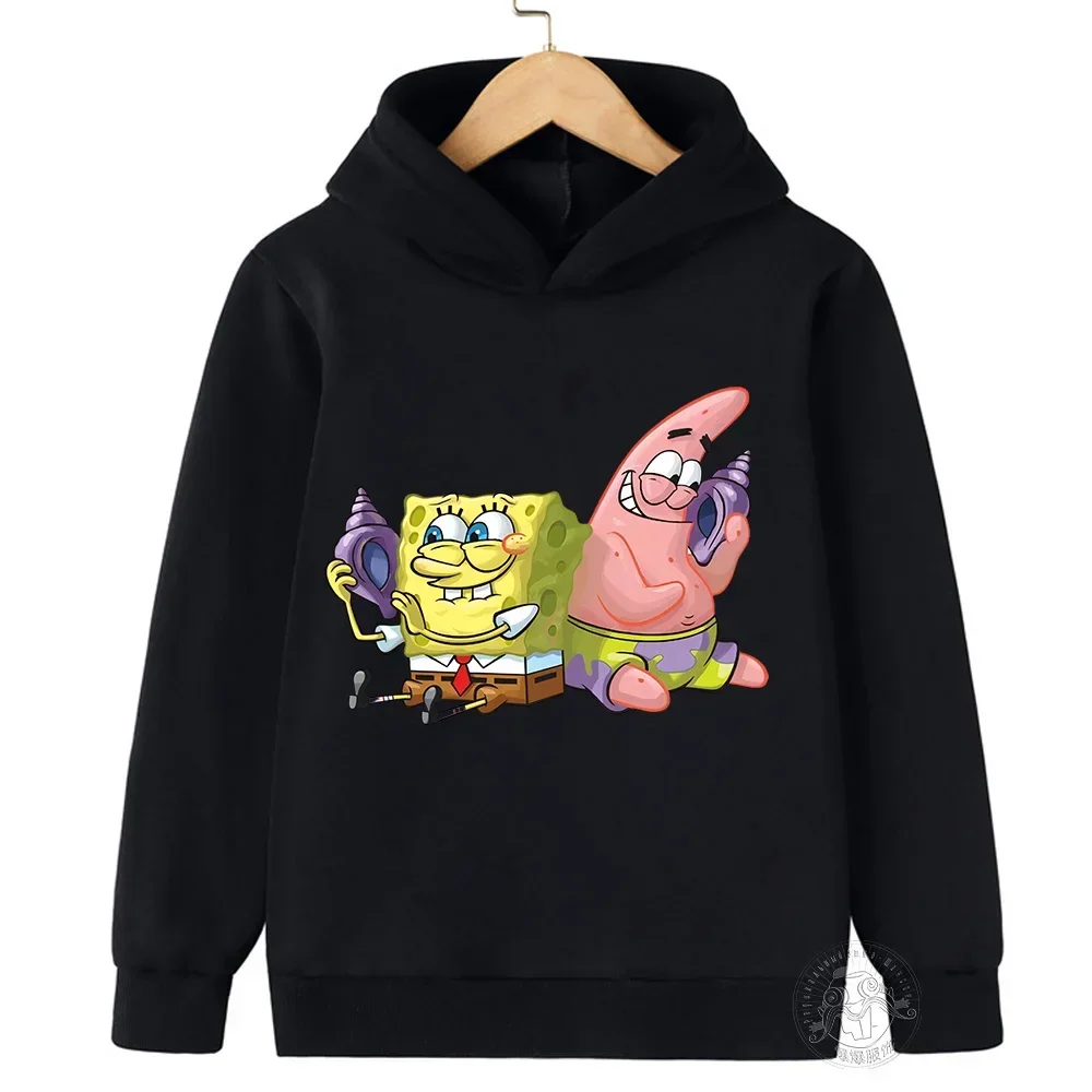 Summer Fashion Sports Tops Casual Jackets Pullover Clothes Children's SpongeBob SquarePants Printed Casual Clothes Kids Clothes