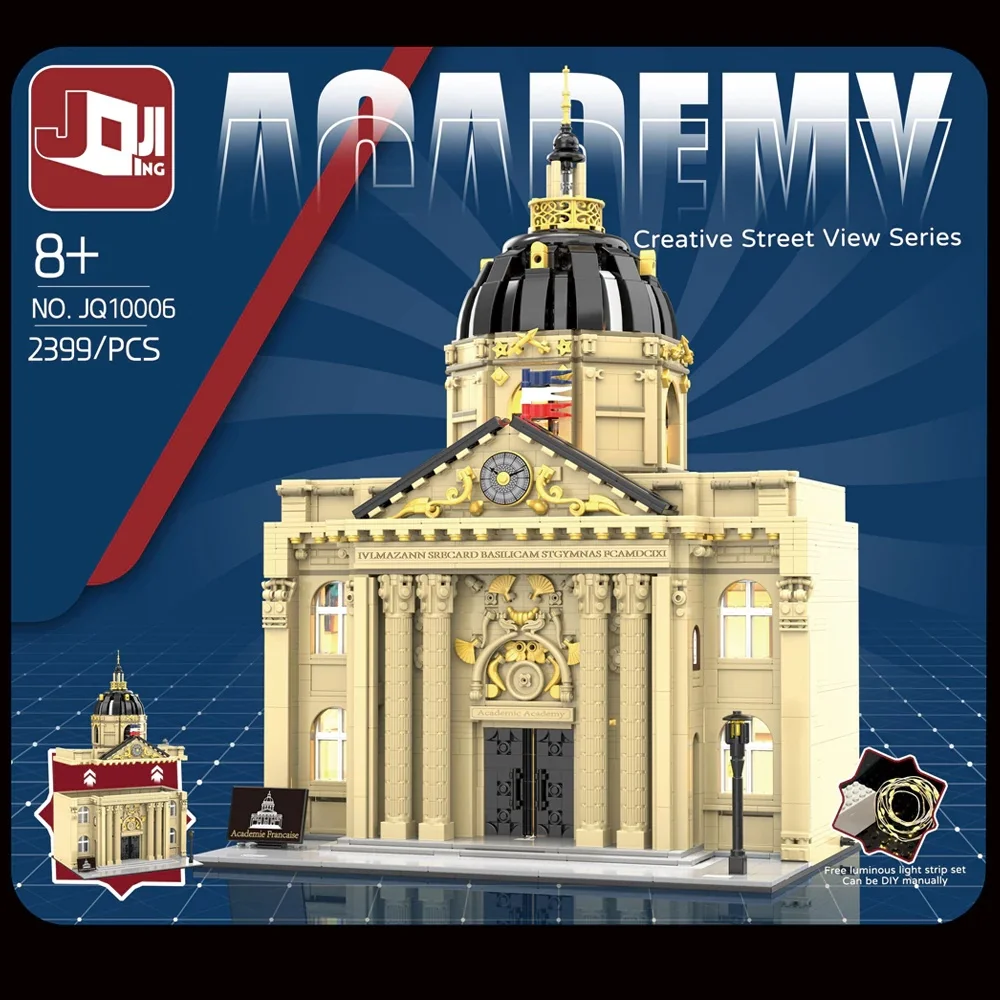 

2399PCS City Street View Building Blocks French Academy of Sciences Architecture Model Bricks DIY Assembly Toys Gift for Kid
