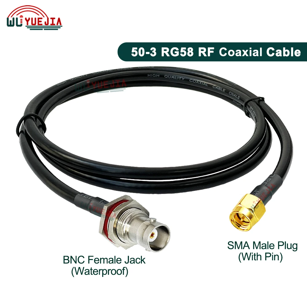 15CM~30M RG-58 Cable SMA Male Plug to Q9 BNC Female Jack Bulkhead Connector RP-SMA / BNC Male RG58 RF Coaxial Extension Cable