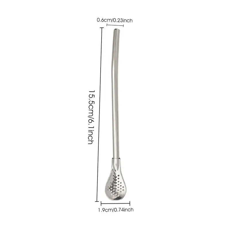 Stainless Steel Tea Drinking Straws Spoon Yerba Mate Tea Filter Reusable Bombilla Gourd Cocktail Straw Spoon Tea Bar Tool