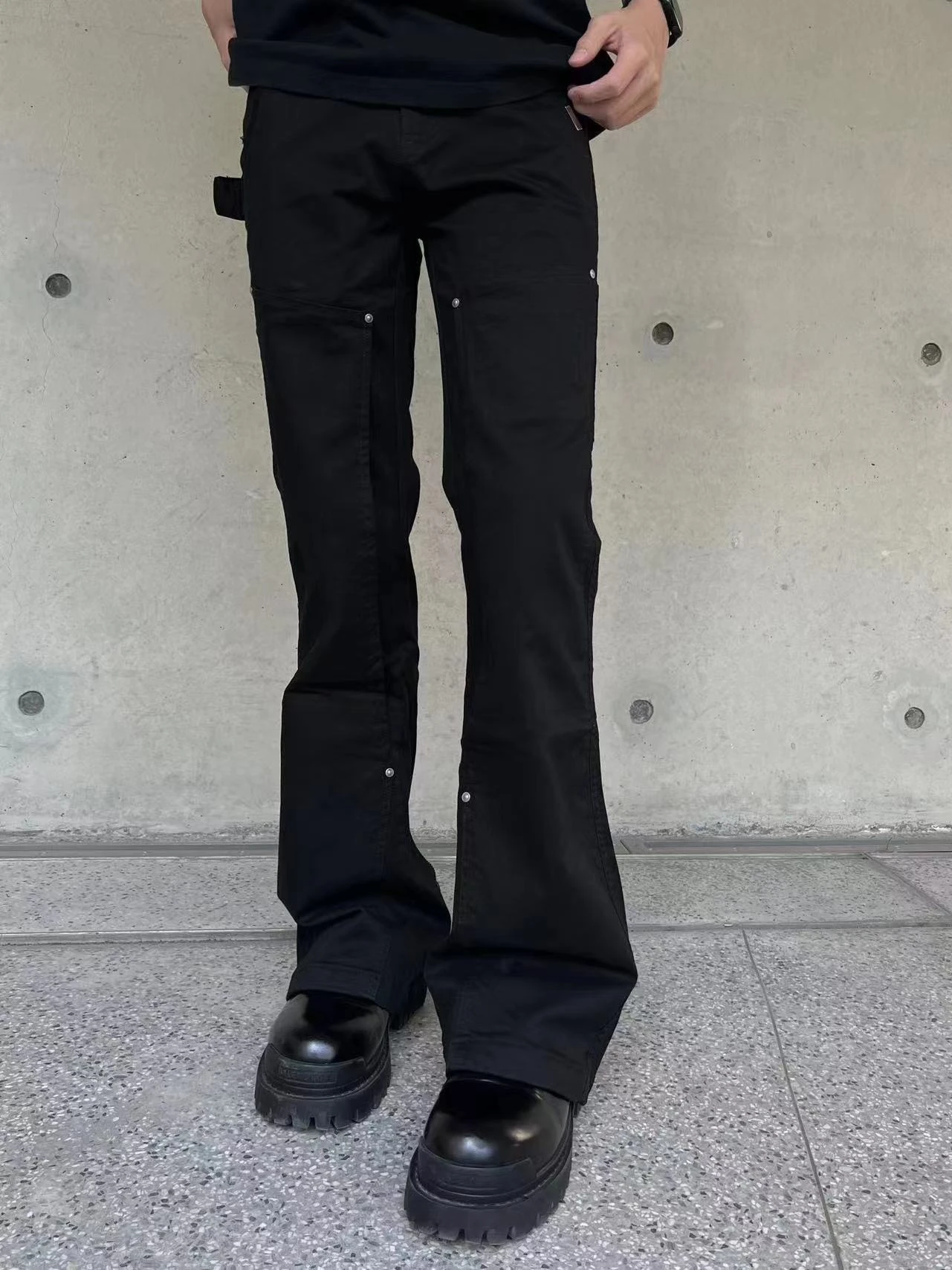 

Мужские джинсы Bla American Vibe в стиле пэчворк с заклепками, прямые, слегка расклешенные, с молнией, в стиле рабочей одежды