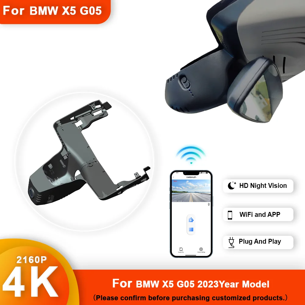 

Customized 4K HD 2160P Plug and play DashCam For BMW X5 G05 2023 Year Model Front and Rear WIFI APP Car Dvr Dash Cam