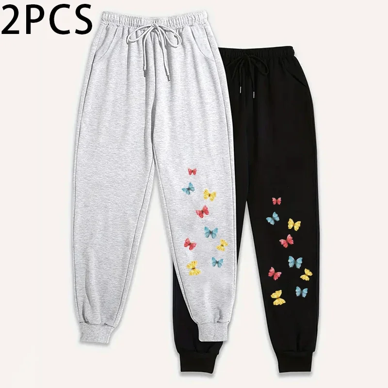 2 pezzi pantaloni da salotto da donna pantaloni sportivi tinta unita pantaloni da jogging sportivi casual autunno inverno pantaloni comfort all'aperto per la casa 2 pacchi