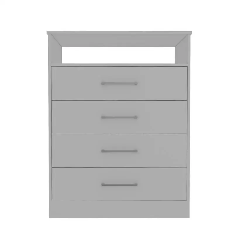 Weiße Kommode mit 4 Schubladen und 1 Regal, hervorragende Qualität, modernes Design