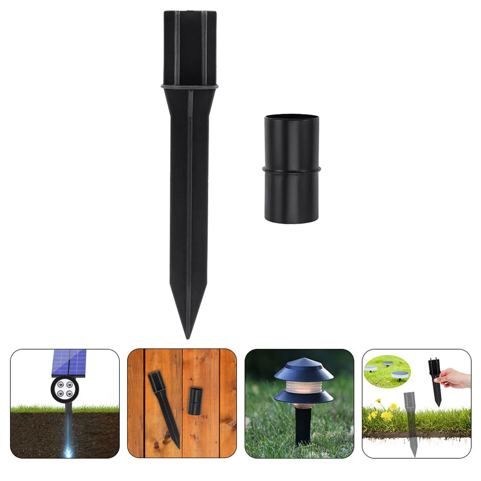 1Set Lightweight PP Plastic Landscape Lighting Stake for Solar Lights Garden Path Driveway Walkway Decoration Replacement Ground