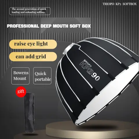Triopo Hexadecagon Dobrável Softbox 60cm 70cm 90 120cmDeep Parabola Guarda-chuva com Difusor de Montagem Bowens para Studio Monolight