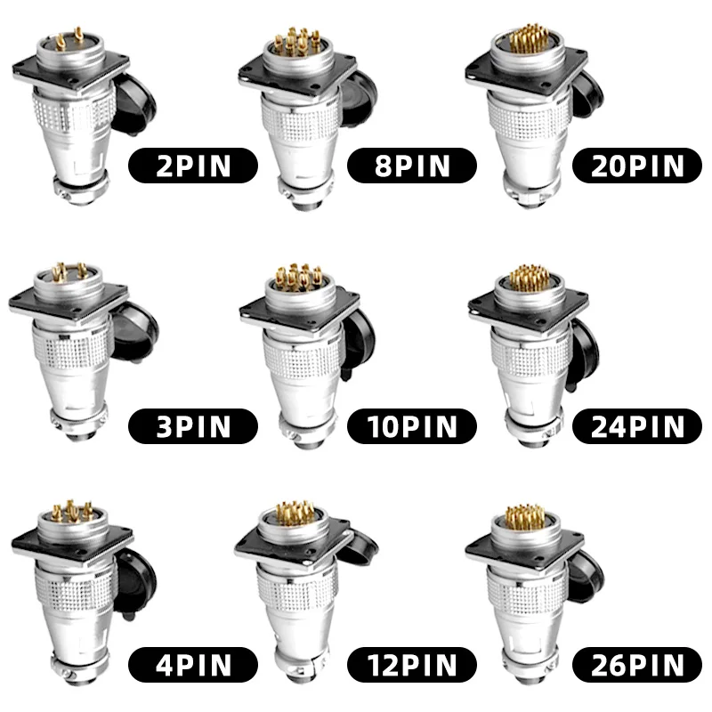PLS28 Aviation Connector Male Female Butt Joint Connector P28-2/3/4/5/7/8/10/12/16/17/20/24/26 Pin 28mm Aviation Plug Socket