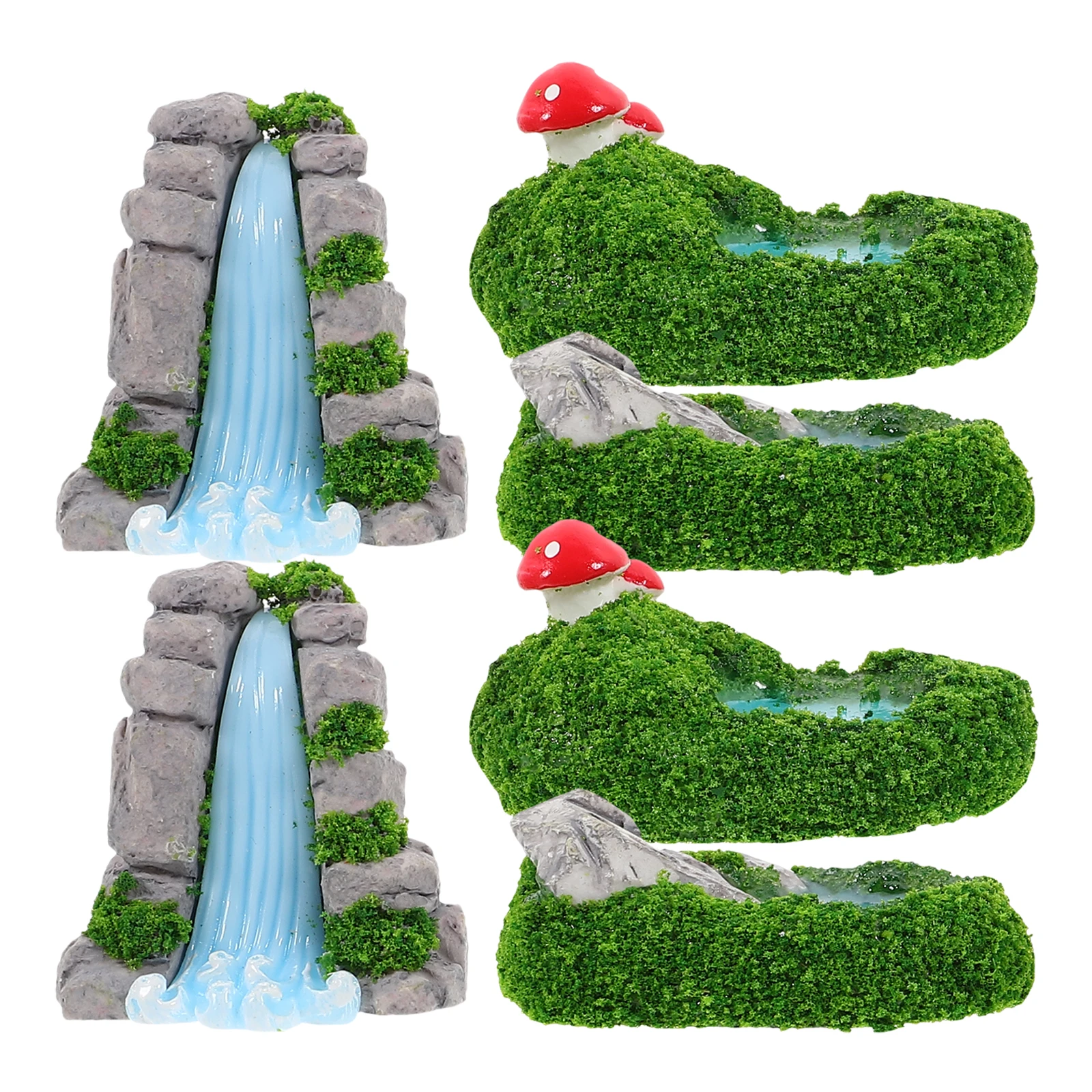 

6Pcs Miniature Resin Landscape Decoration Artificial Rockery Ornaments for Fish Tank Micro Landscape Props