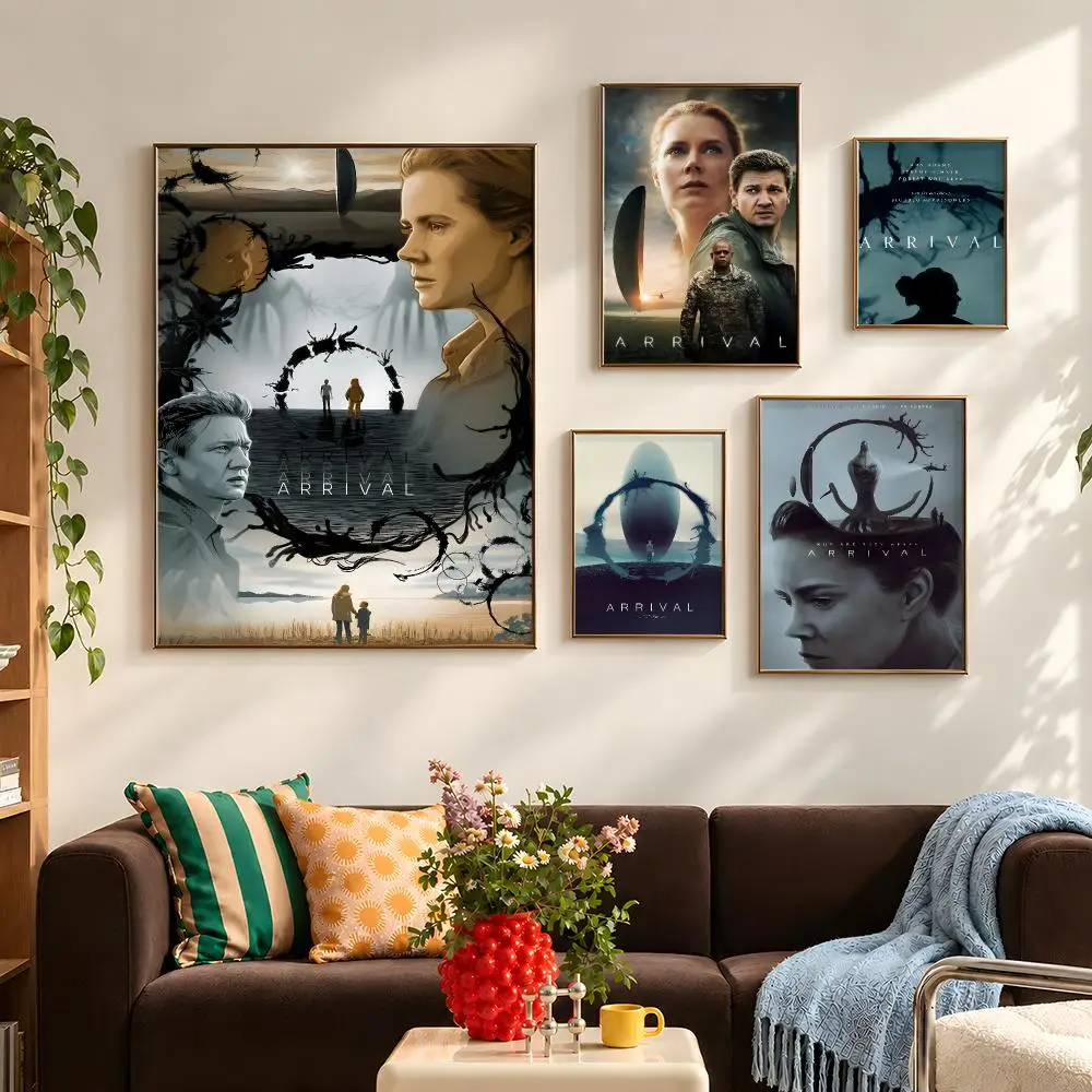 Movie Arrival Alien Sci Fi Poster Self Adhesive PP Wall Art HD Gaming Room Bedroom Living Room Decor Apartment Gift