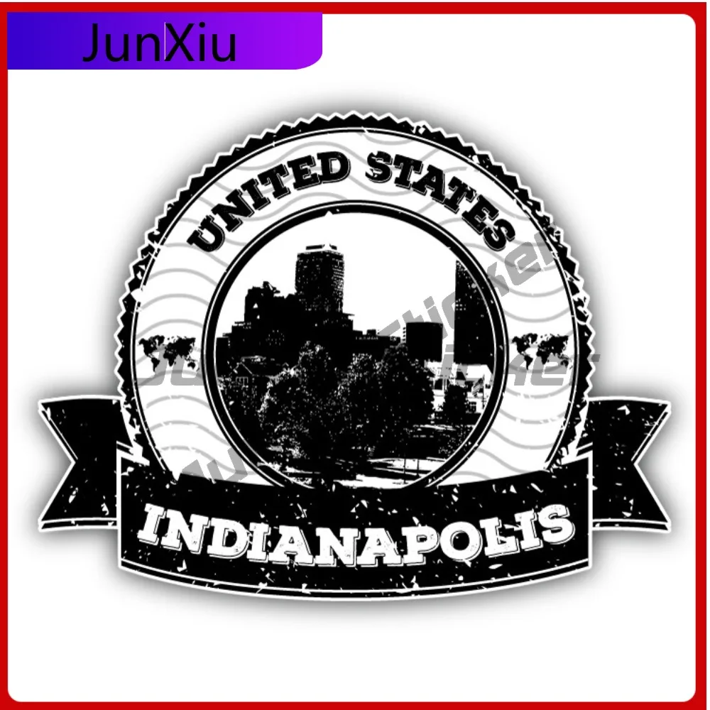 

Indianapolis United States Creative Sticker Stamp Travel Car Decal Bumper Stickers For Mobile Phones Cool Style Car Use Water