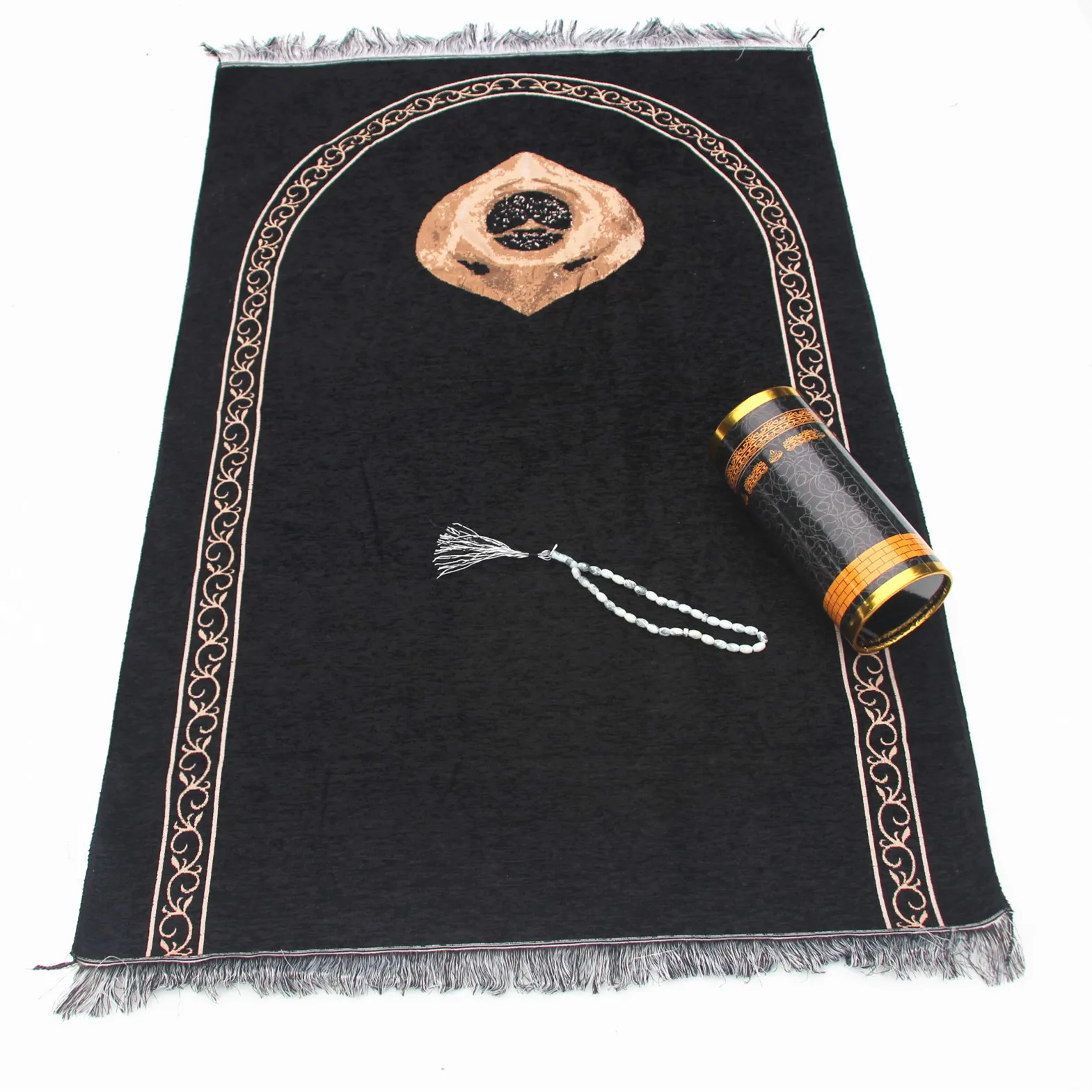 Portable Foldable Prayer Mat for Home and Outdoor Use, Packaged in Gift Cans with Cylinder Storage Tubes
