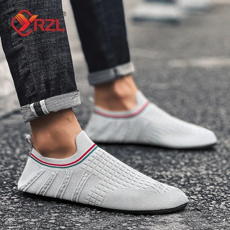 YRZL Loafers Men Soft Driving Moccasins High Quality Flats Male Walking Shoes Breathable Mesh Casual Loafers Summer Mens Shoes