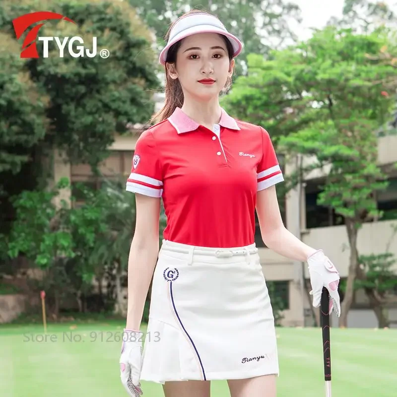 TTYGJ Nők Födémgerenda quick-dry Póló Nőnemű short-sleeved Golf Ing Lélegezhető Csekély Pólóing tops Lezser sportok Golf Foszlás S-XL