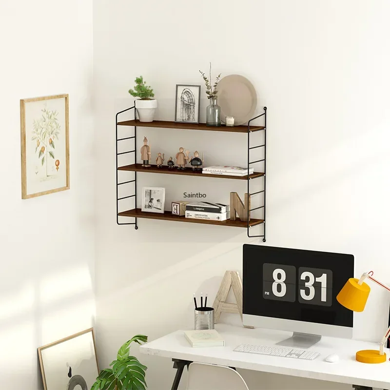 Wall shelf iron TV wall decoration partition living room no punch kitchen rack seasoning frame save space shelf organizer