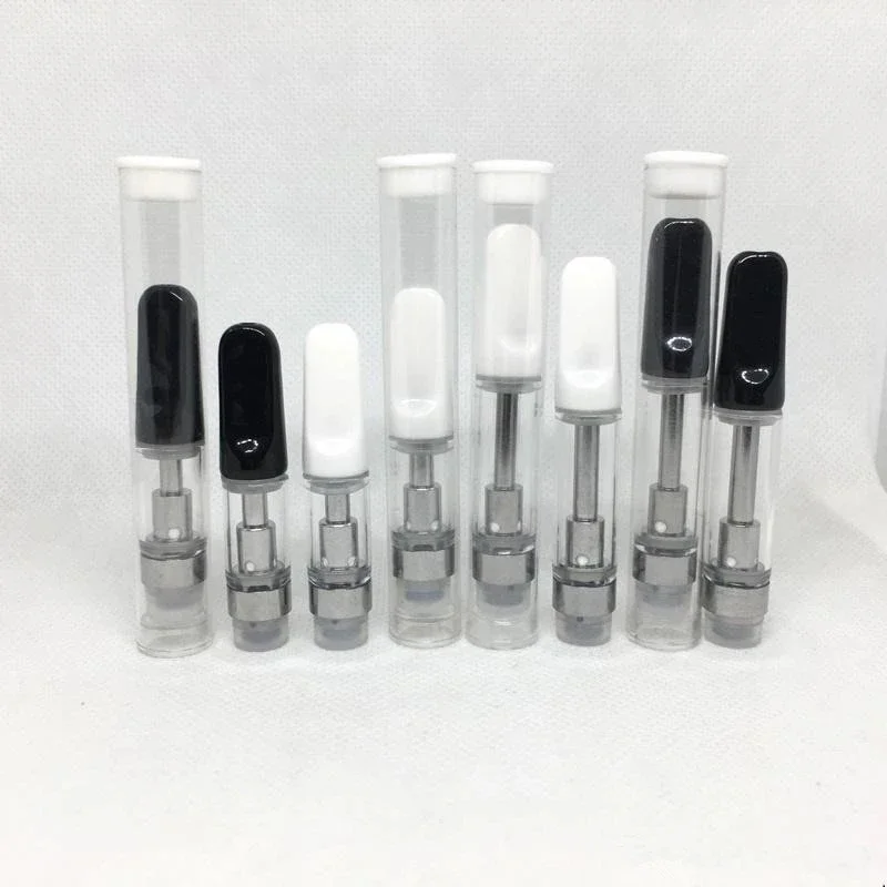 50pcs 1ml CC-ELL Atomizer TH205 Vape Cartridges Carts Ceramic Coil Thick Oil Cartridge Tank for 510 Thread Vape Battery Slim Pen