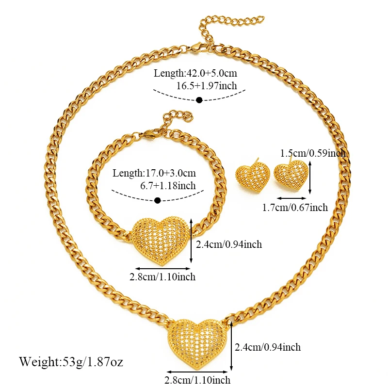 EILIECK 316L Edelstahl Runder Stern Strass Halskette Armbänder Ohrringe Set für Damen Trendiger Wasserdichter Beliebter Schmuck – Detail 7