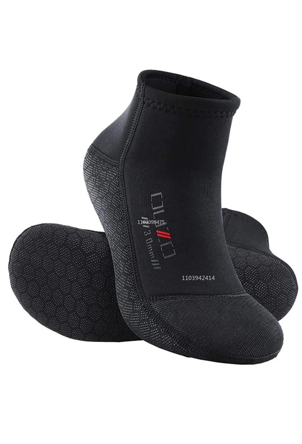 Neopren-Tauchsocken, rutschfest, 3 mm, Neoprenschuhe, Flossensocken, elastisch, Strandstiefel, warme Aqua-Socken zum Schnorcheln, Surfen und Schwimmen. – Detail 17
