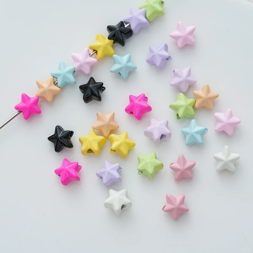 10 pz/lotto Solid Cute Star Beads per gioielli che fanno orecchini bracciale collana per animali domestici penna per bambini accessori fatti a mano con forcina