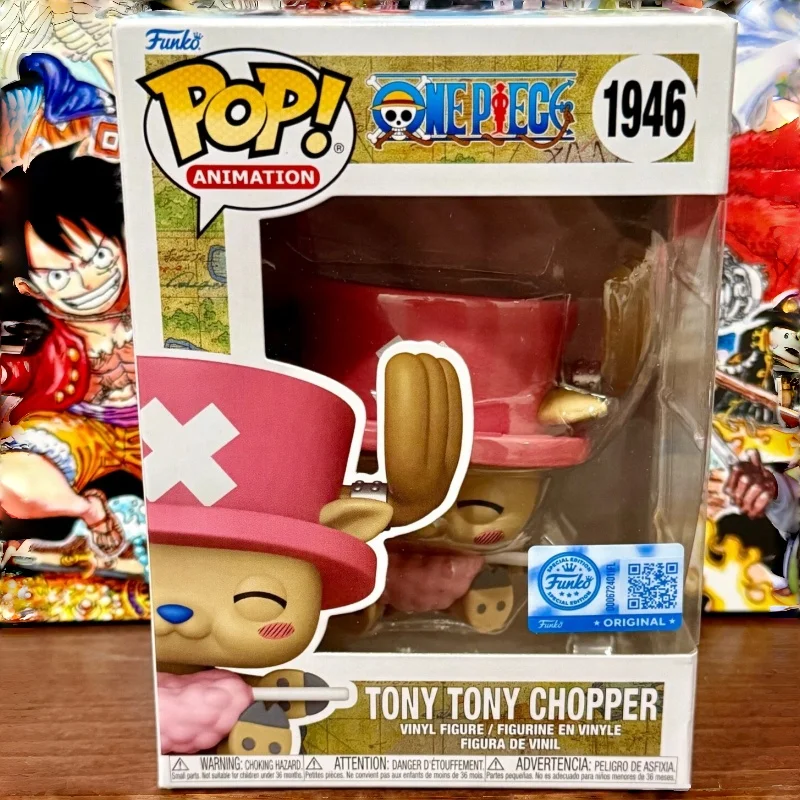 

Оригинальные фигурки Funko Pop по аниме ONE PIECE # Коллекционная виниловая фигурка Тони Тони Чоппера 1946 года, модель-игрушка, декор для стола, подарок для мальчиков