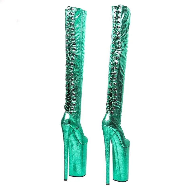 New 26CM/10inches PU Upper Modern Pole Dance Shoes High Heel Platform Sexy Nightclub Women's Over-the-Knee Boots 017