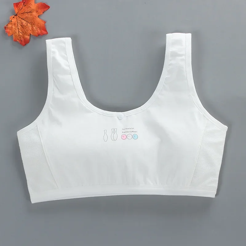 Puberty Students Cotton Training Bra Girls Mesh Summer Breathable Vest Underwear for Junior and High School Students KF931