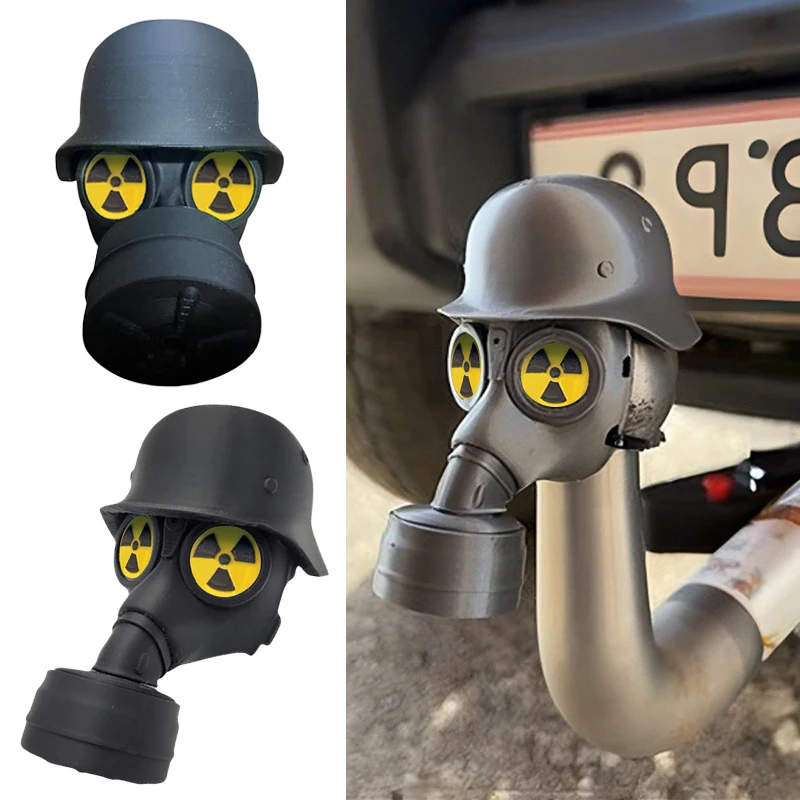 

Gas Mask 3D Printed Trailer Hitch Ball Cover Prevent Receiver Tube From Rusting Trailer Hitch Cover With Steel Helmet