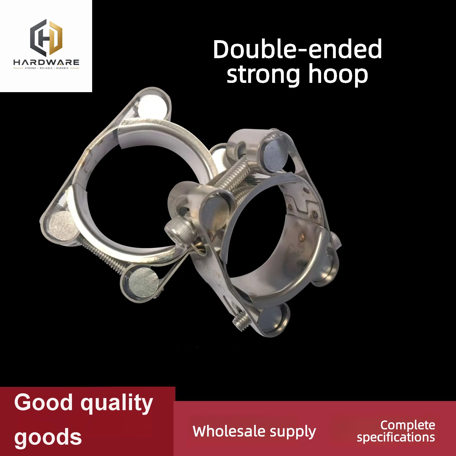 304 stainless steel double-ended powerful hose hoop European style clamp high-pressure pipe hoop hoop pipe clamp