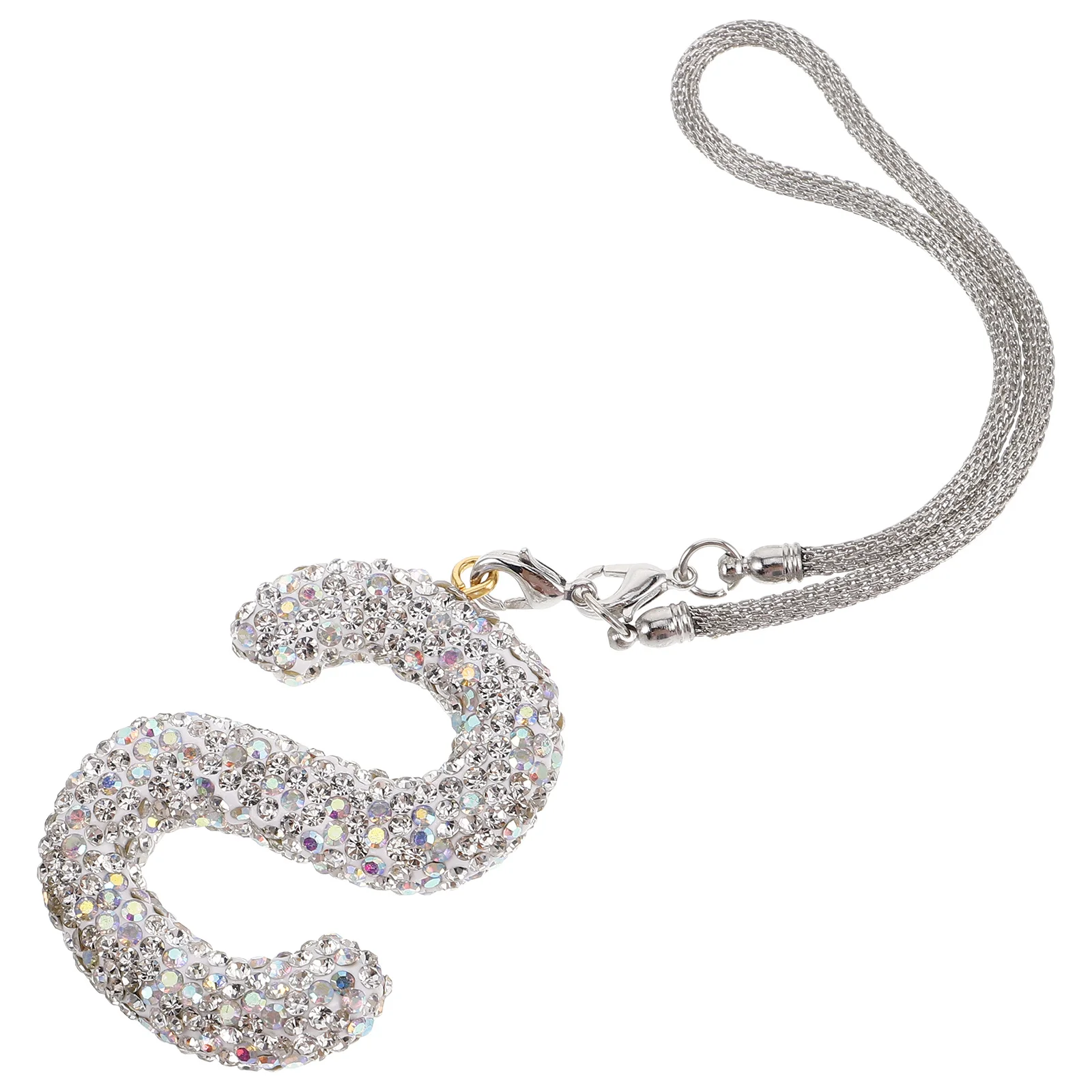

S Letter Car Mirror Charm Hanging Crystal Pendant Rhinestone Rear View Mirror Decoration Bling Car Accessories Auto Decoration