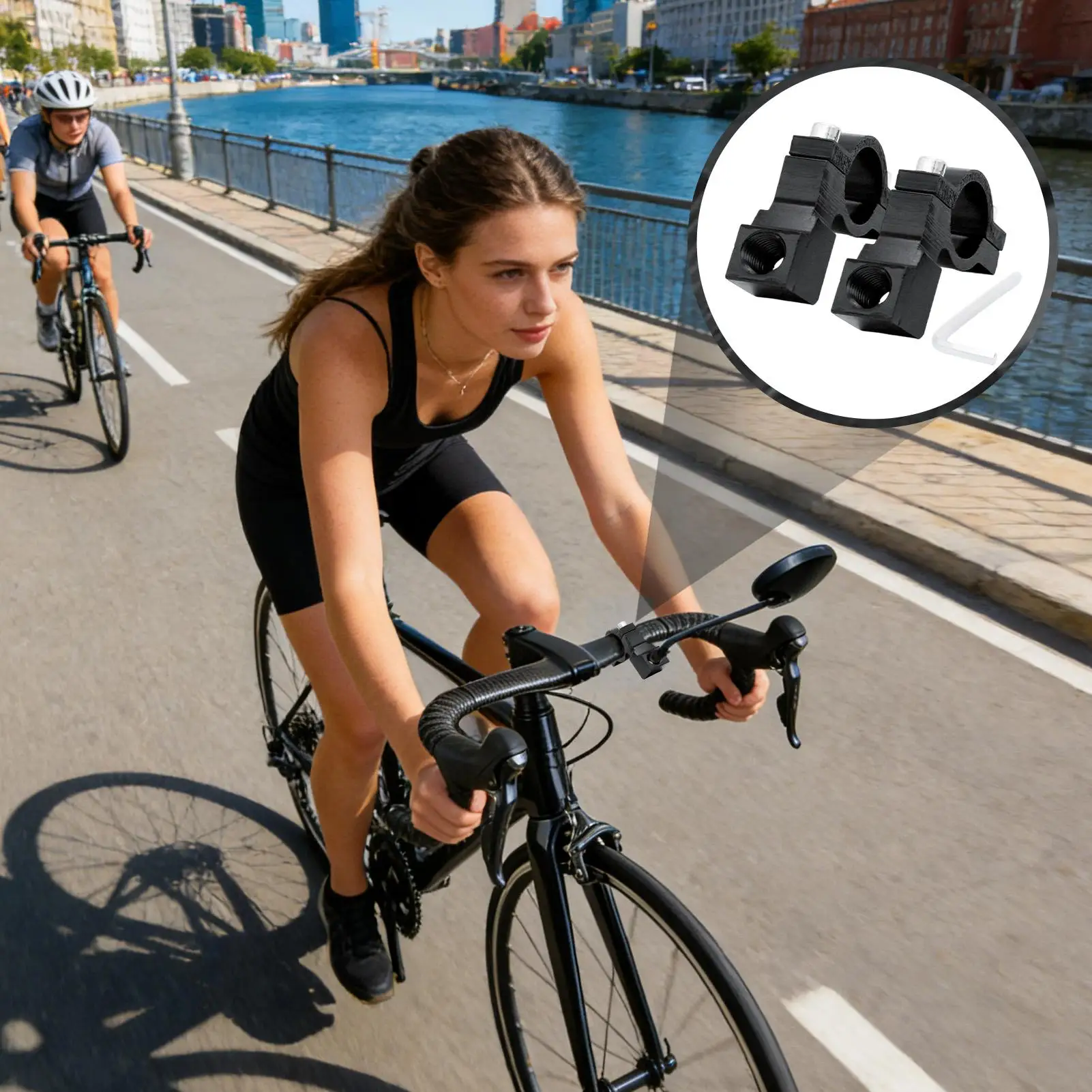 Mirror Motor Mount Adapter 2 Pieces Aluminum Alloy Universal Clamp Motorcycle Rearview Mirrors Bracket For Hiking Outdoor