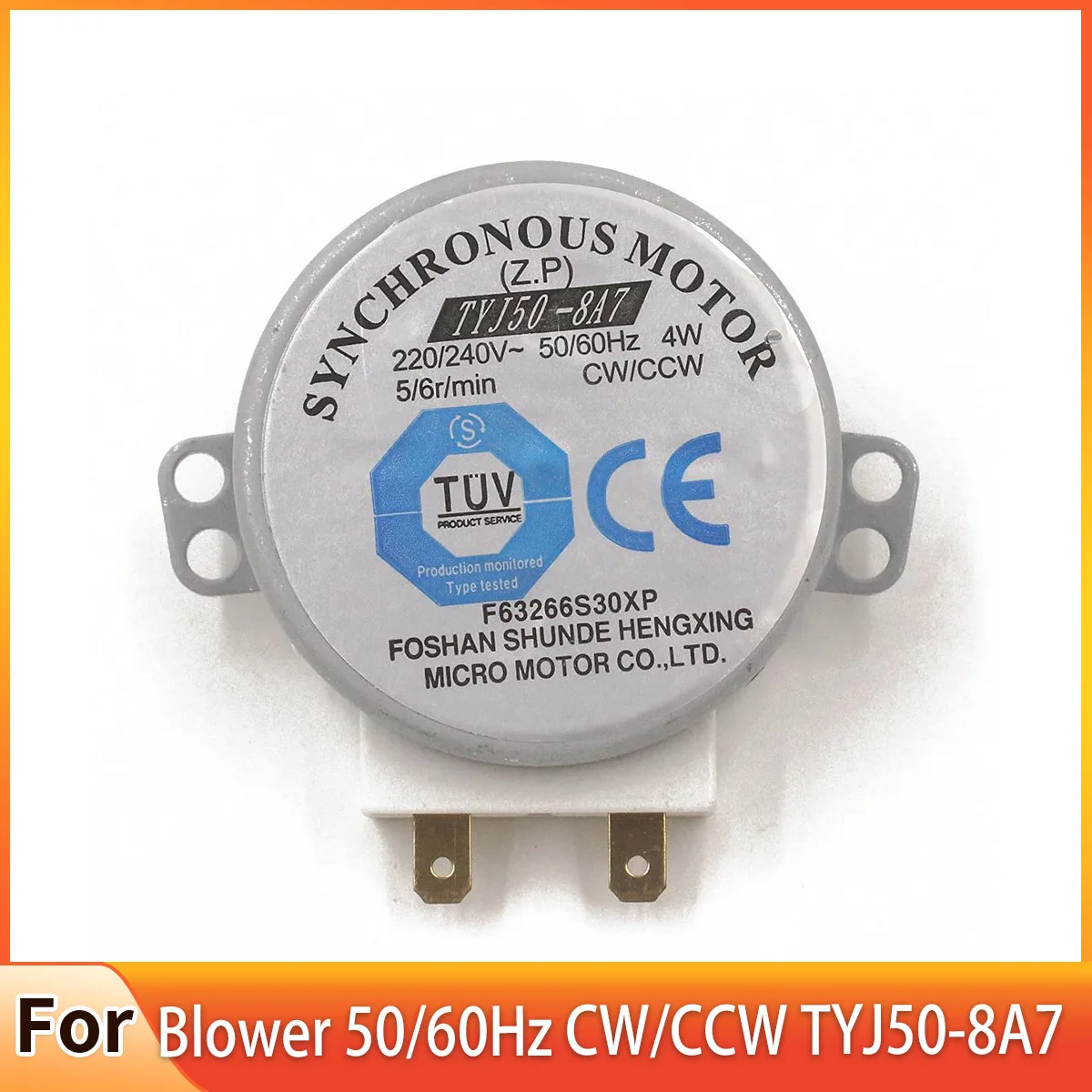 AC 220-240V 4W 6RPM 48mm Diametro Micro Motore Sincrono per Ventilatore di Aria Calda 50/60Hz CW/CCW TYJ50-8A7 Motore del Vassoio Forno A Microonde