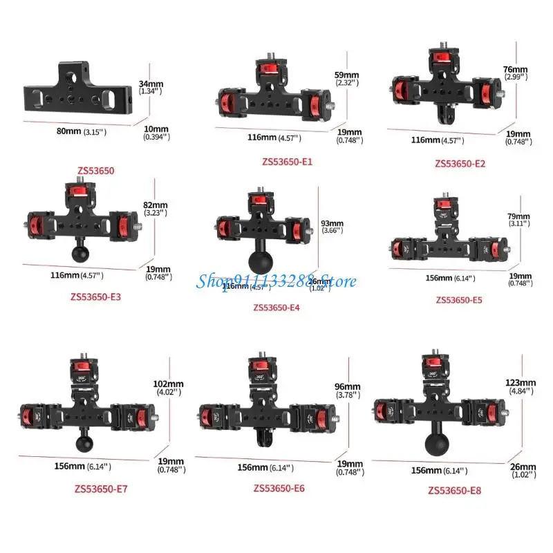 G88D قابلة للتعديل الكاميرا حامل حامل 1/4inch لميكروفون LED للهاتف Action Phone