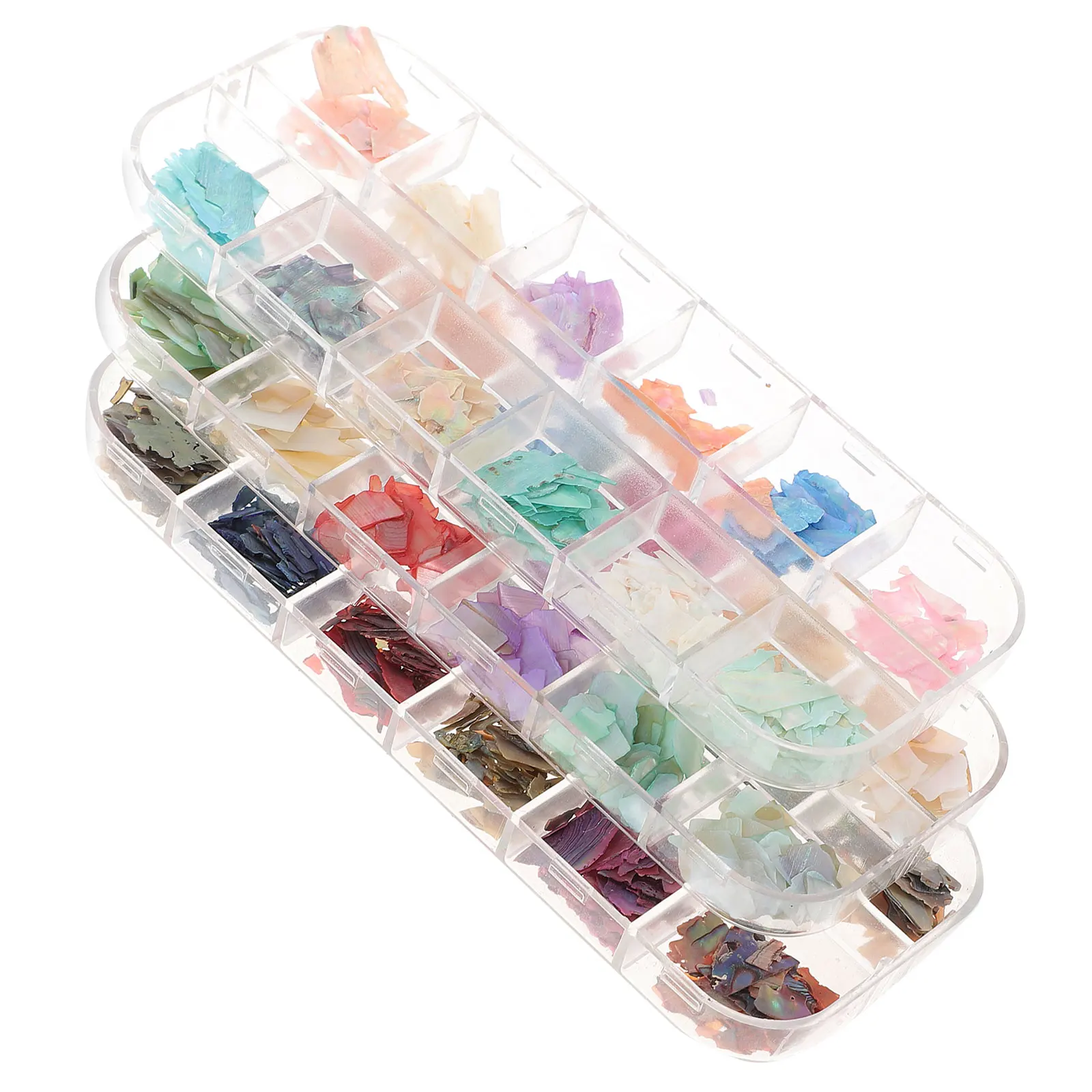 

12 Grids Nail Decorations Assorted Glitter Manicure Charm Set Safe Professional Home Use Nails Glitter Patch Shell Flakes