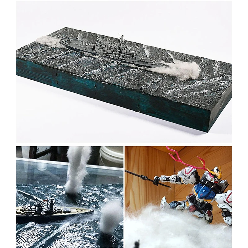 20G Simulated Cotton For Smoke, Dust And Water Splash Effect Tank  Model Firing Explosion Making Cloud Shape Cotton