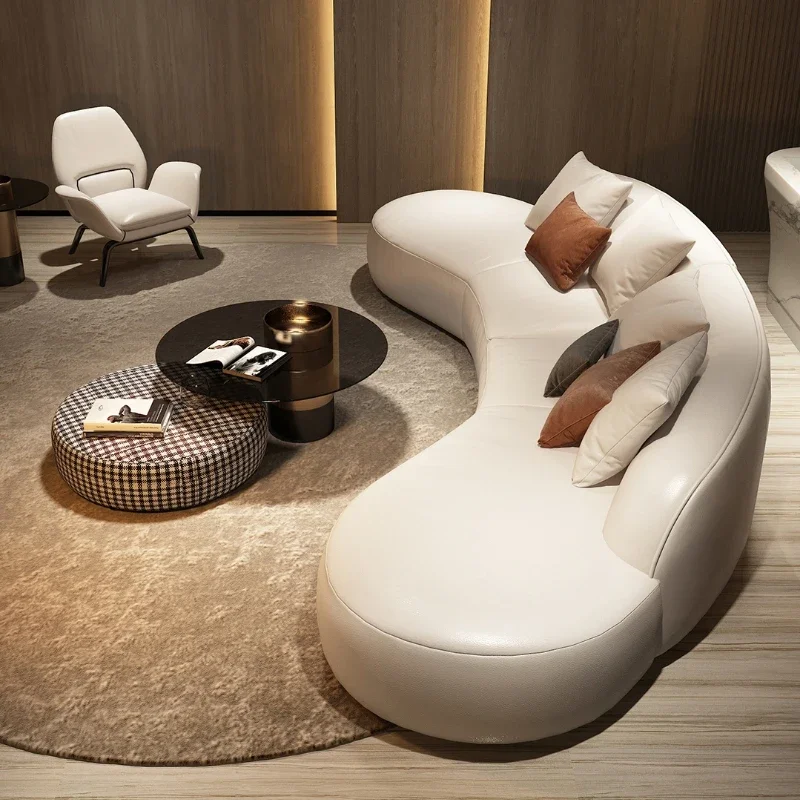 Light Luxury Special-Shaped Sofa Circular Arc Large Apartment High-End Villa Large Flat Floor Minimalist