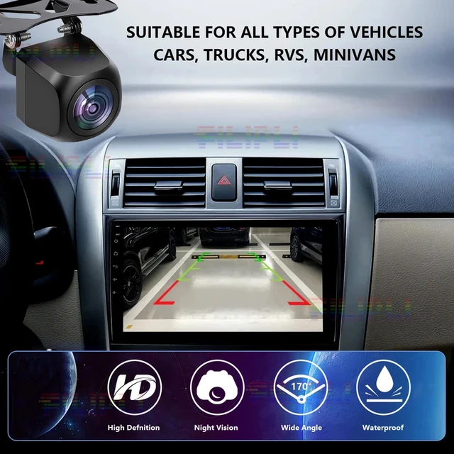 5V 12V CCD Wide Angle HD Car Rearview Camera Rear View Video Vehicle Camera Backup Reverse Camera Night Vision Parking Camera 6