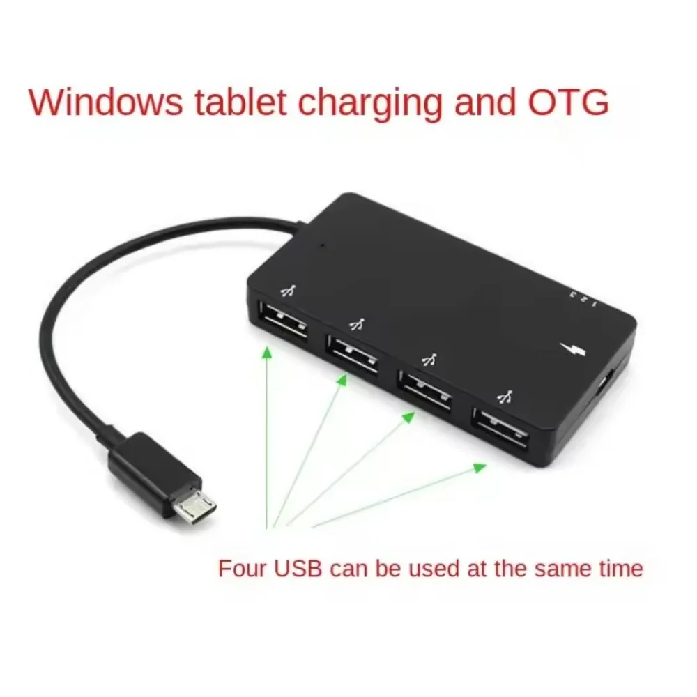 1 Set Micro USB OTG 4 Port Hub Power Charging Adapter Cable For Smartphone Tablet High Speed