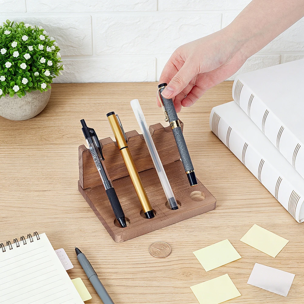 2個入り木製デスクペンホルダーオーガナイザー 5.51x2. - Pen Holder Organizer のレビューと価格
