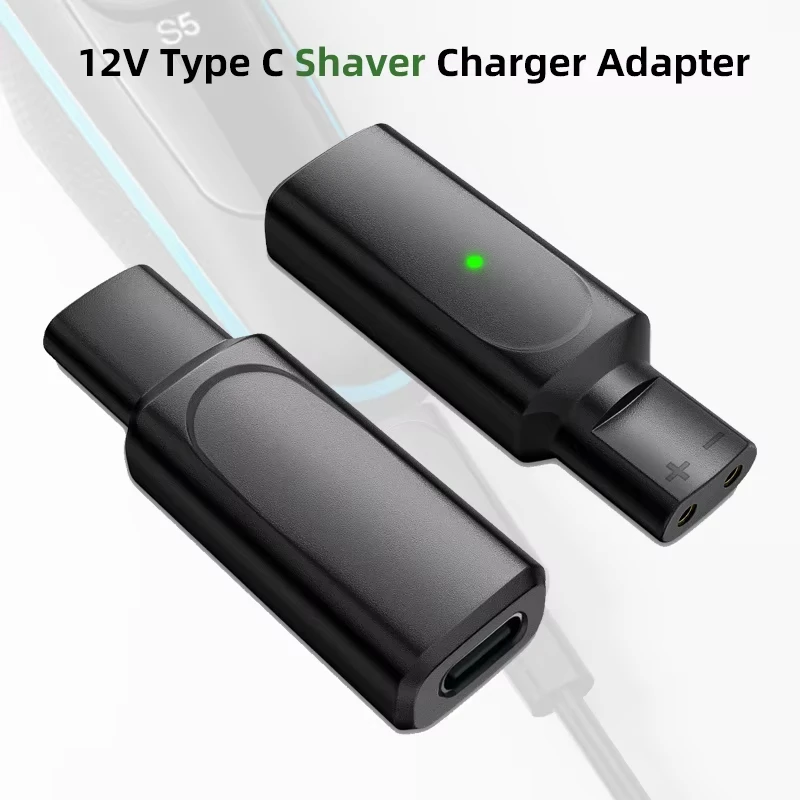 Adaptador Carregador USB-C 12V para Barbeadores Compatível com Braun Série 3 5 7 9, Cabo Conversor Portátil Tipo-C, Carregamento Rápido e Seguro