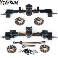 YEAHRUN Brass Front Rear Portal Axle with Hex Adapter Weights for 1/24 RC Crawler Axial SCX24 Deadbolt JLU Gladiator Bronco Part