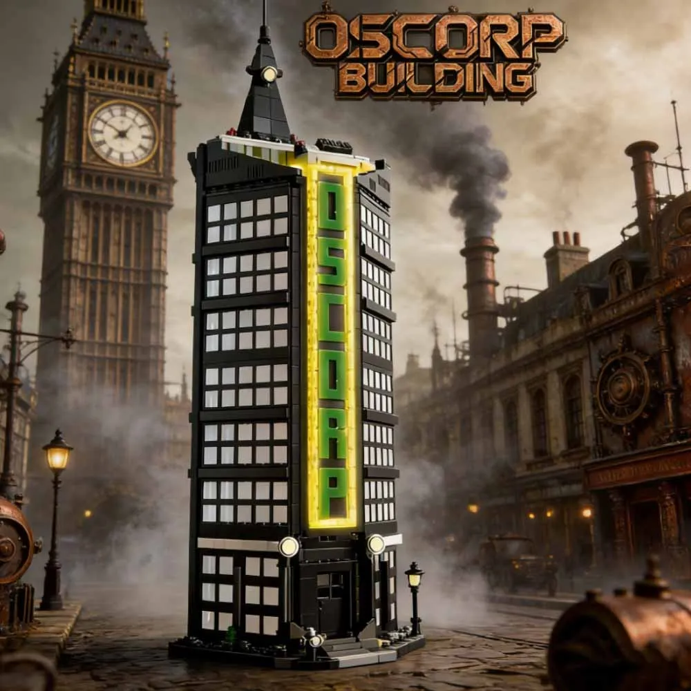 

Oscorps Black Tower Building Blocks Classic Movie City Sets Apartment Architecture Model Kit Hero Toy for Adult Kid GifI 2539pcs