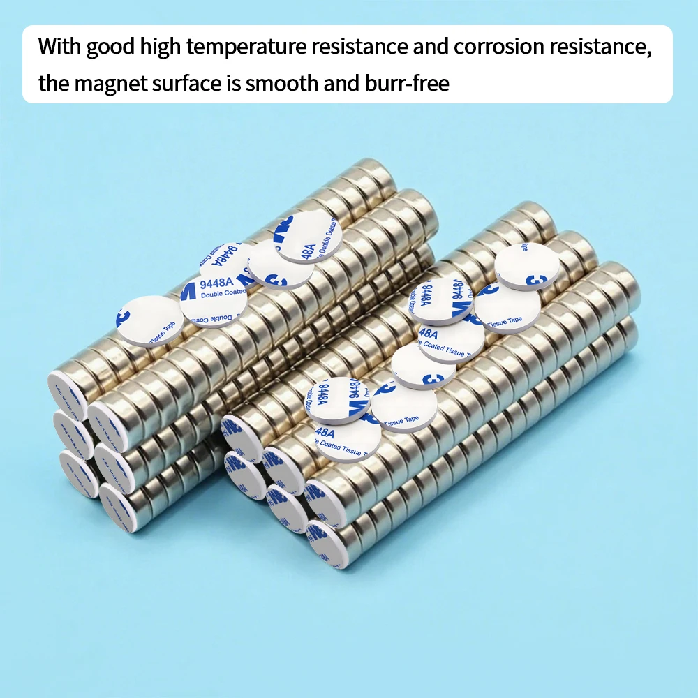 10x4mm Super Powerful Round Neodymium Magnet  With double-sided adhesive Magnet N35 Strong Permanent Magnetic imanes