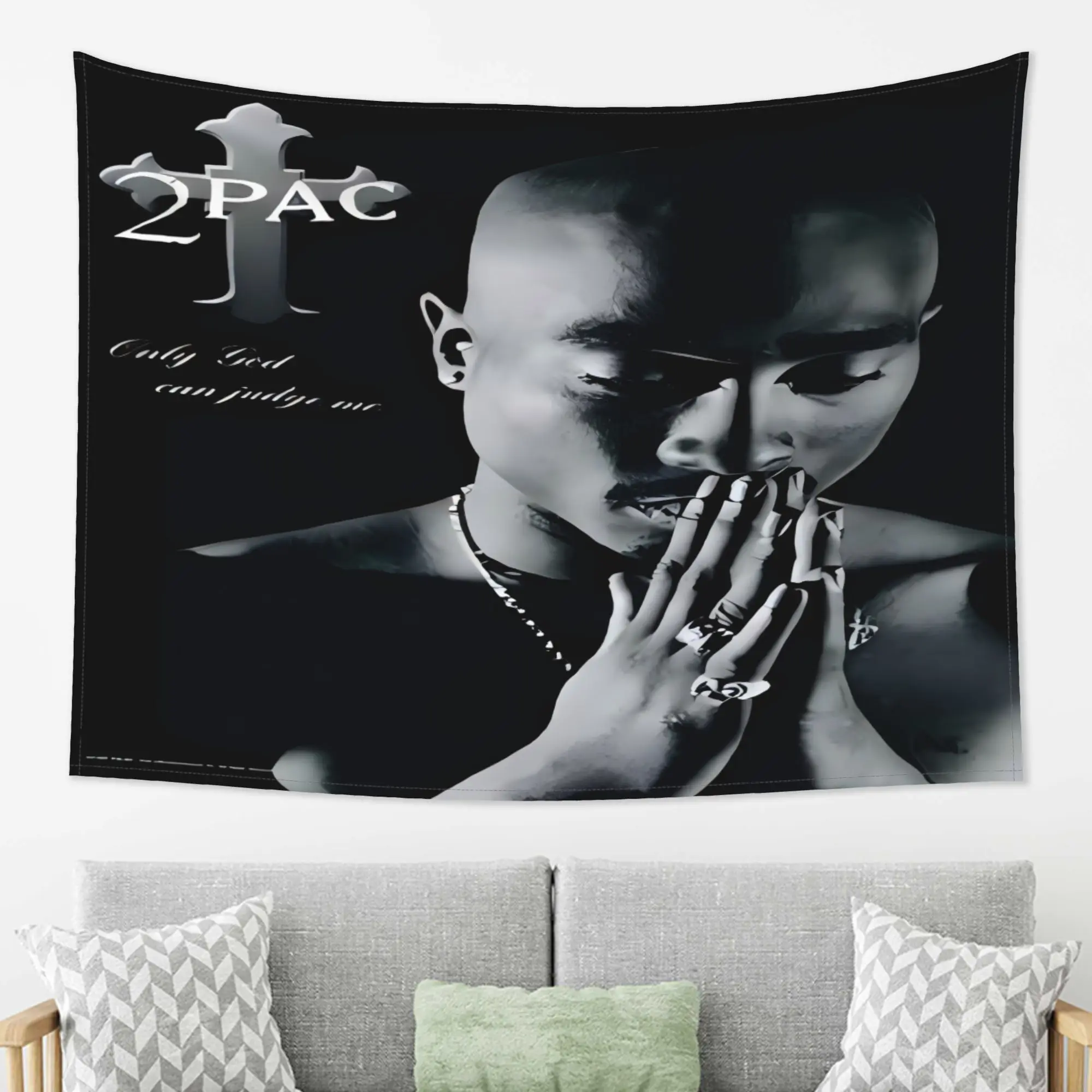Tapestry, Background Image 'Only God Can Judge Me', Suitable for Graduation Ceremonies Birthdays And Weddings