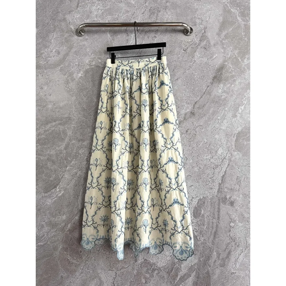 

White Buddha's Hand Floral Print Midi Skirt and Top Sets