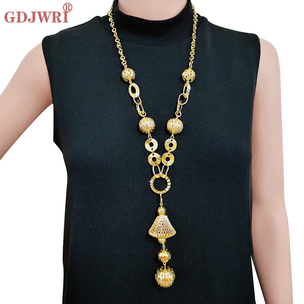 

2022 Femme Long Pendants Necklaces & Pendants For Women Round Statement Necklace Maxi Colar Chain Fashion Jewelry