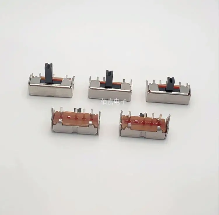 Small toggle bent pin mini slide switch DC power switch SK-13D01 3MM 4MM 5MM 6MM 4-pin 3-speed horizontal side switch -200PCS
