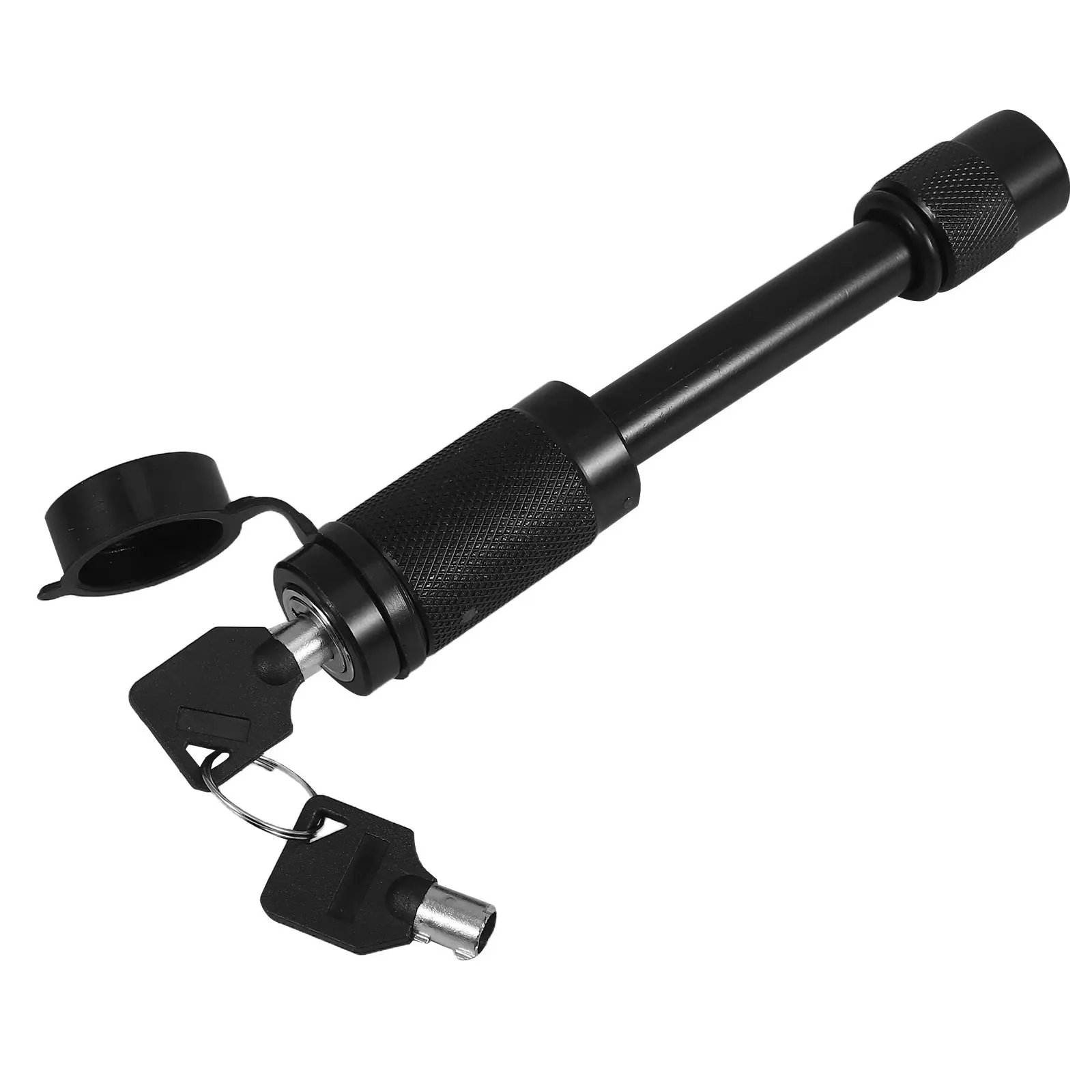 Straight Hitch Pin Lock Black Hardened Steel Coated Rubber Protect Tow Ball Mount Anti-Theft Trailer Lock Rv Yacht Accessories